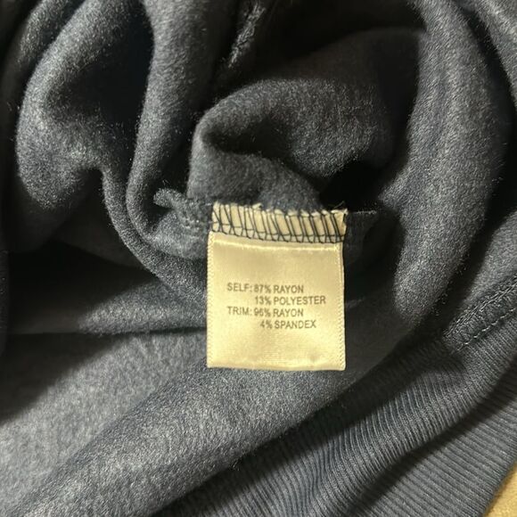 JANE + DELANCEY L Navy Silver Black Metallic Animal Print Crew Fleece Pullover - Picture 10 of 12